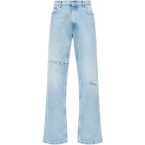 Clear Distressed Denim Jeans , male, Sizes: W34, W30, W31, W32 - MM6 Maison Margiela - Modalova