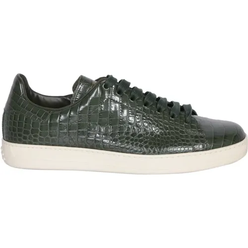Crocodile Leather Sneakers , male, Sizes: 10 UK, 11 UK - Tom Ford - Modalova