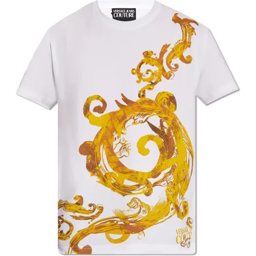 Printed T-shirt , male, Sizes: M, S, 2XL, L, XL - Versace Jeans Couture - Modalova