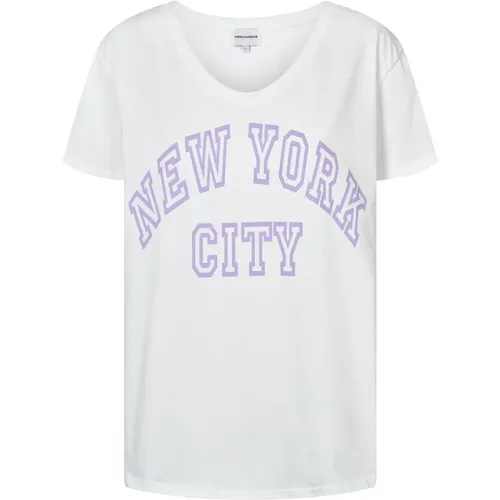 Weiße NYC Baumwoll Tee mit Grafikdruck - American Dreams - Modalova