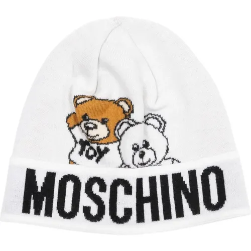 Abstract Multicolour Teddy Bear Beanie , female, Sizes: ONE SIZE - Moschino - Modalova