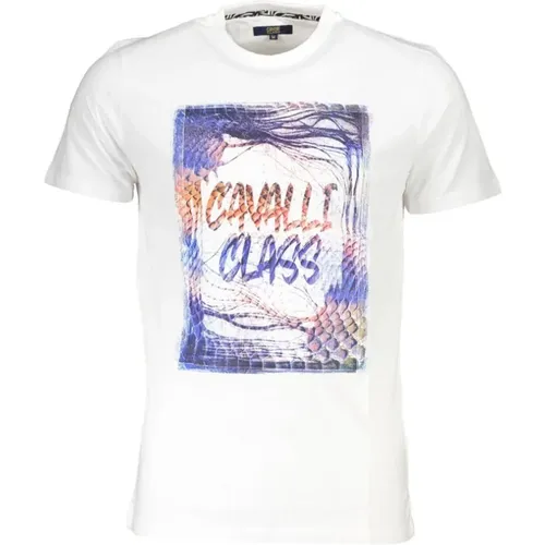 Bedrucktes Logo-T-Shirt Kurzarm Rundhalsausschnitt - Cavalli Class - Modalova