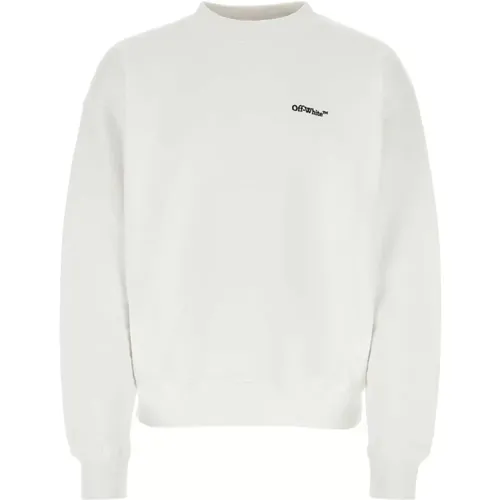 Off , Oversize Weißes Baumwoll-Sweatshirt , Herren, Größe: XL - Off White - Modalova