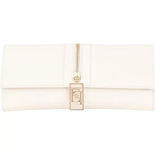 Weiße Kunstleder Clutch Tasche - Elisabetta Franchi - Modalova