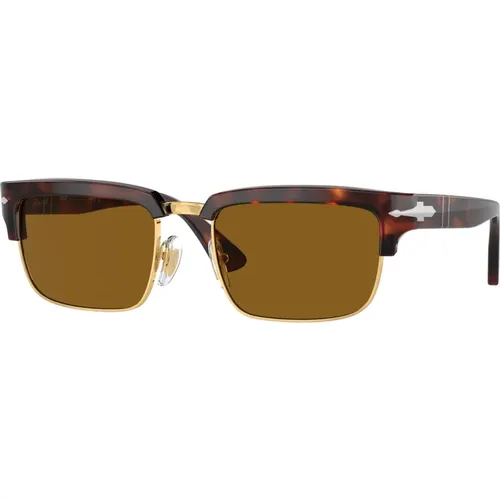 Stilvolle Sonnenbrille in Braunschattierung , unisex, Größe: 56 MM - Persol - Modalova