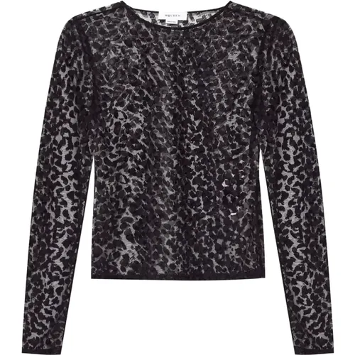 Leopard motif crew-neck top in , female, Sizes: 2XS, 3XS - alexander mcqueen - Modalova