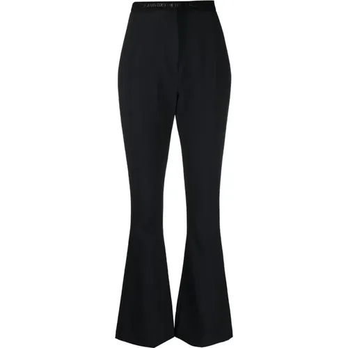 Schwarze Hose mit ausgestelltem Bein , Damen, Größe: S - Versace Jeans Couture - Modalova