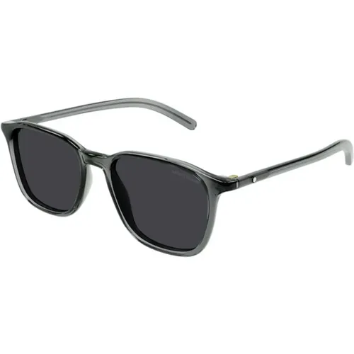 Grey Smoke Sunglasses Mb0325S 004 , unisex, Sizes: 53 MM - Montblanc - Modalova