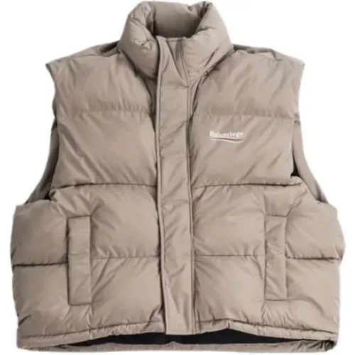 Beige Sleeveless Down Jacket , male, Sizes: S, L - Balenciaga - Modalova