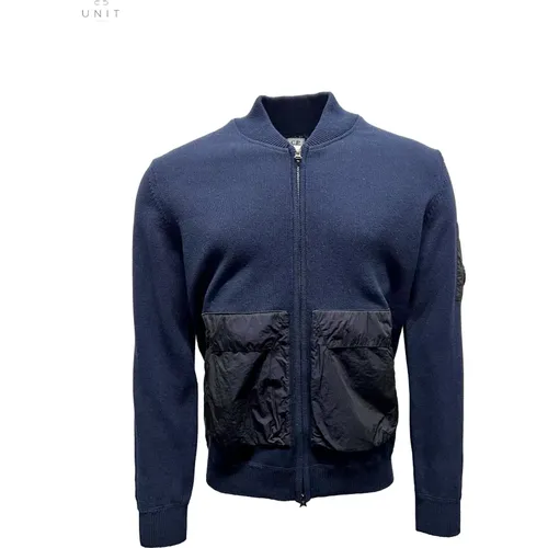 Marineblau Baumwoll Cardigan Jacke , Herren, Größe: 2XL - C.P. Company - Modalova