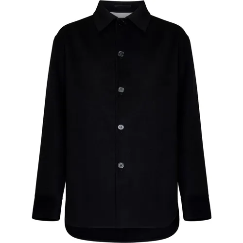 Cashmere Boxy-Fit Outer Shirt , male, Sizes: L, M - Jil Sander - Modalova