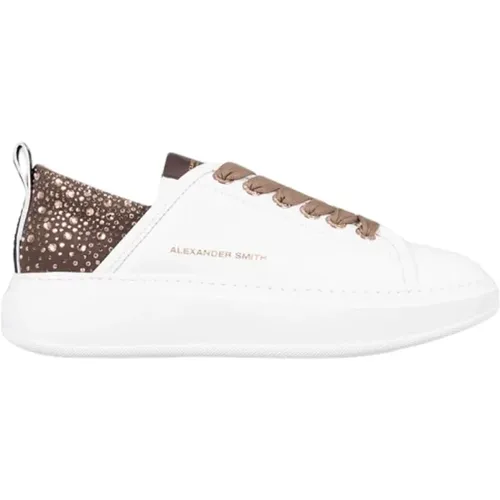 Weiß Bronze Sportliche Eleganz Sneakers , Damen, Größe: 37 EU - Alexander Smith - Modalova