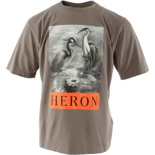 Herren Graues Baumwoll-T-Shirt - Heron Preston - Modalova