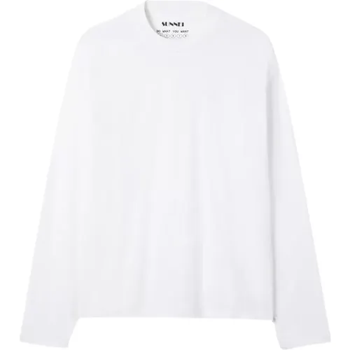 Weißes Langarm-T-Shirt mit lockerer Passform - Sunnei - Modalova