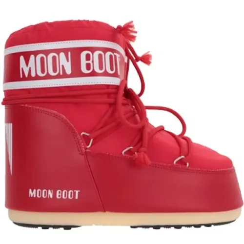 Roter Schneestiefel Nylon Eco-Leder , Damen, Größe: 36 EU - moon boot - Modalova