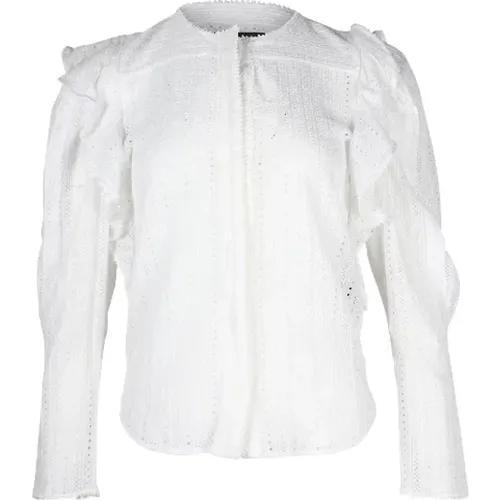 Weiße Baumwoll-Broderie-Anglaise-Rüschenbluse - Isabel Marant Pre-owned - Modalova