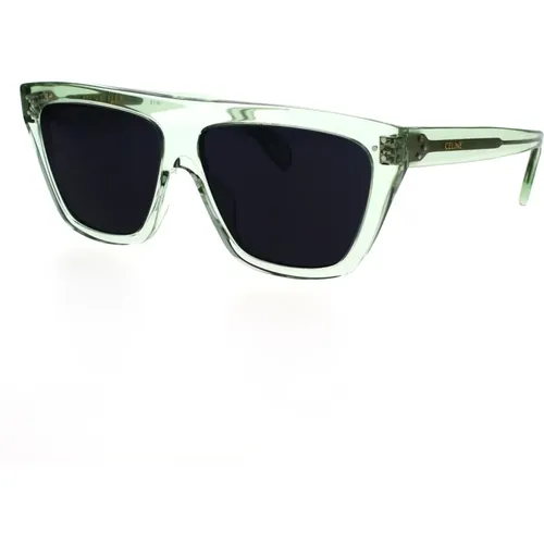 Square Sunglasses in Transparent with Dark Grey Lenses , female, Sizes: 56 MM - Celine - Modalova