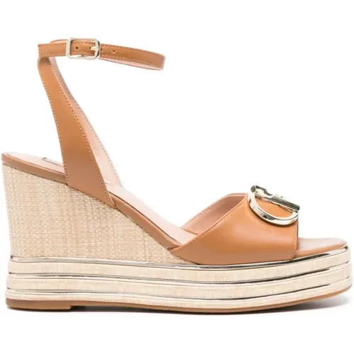 Leather Wedge Sandals , female, Sizes: 6 UK, 4 UK - Liu Jo - Modalova