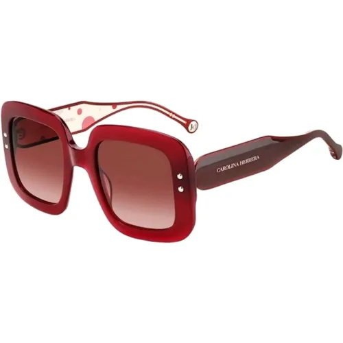 Rote Resin Sonnenbrille für Frauen - Carolina Herrera - Modalova