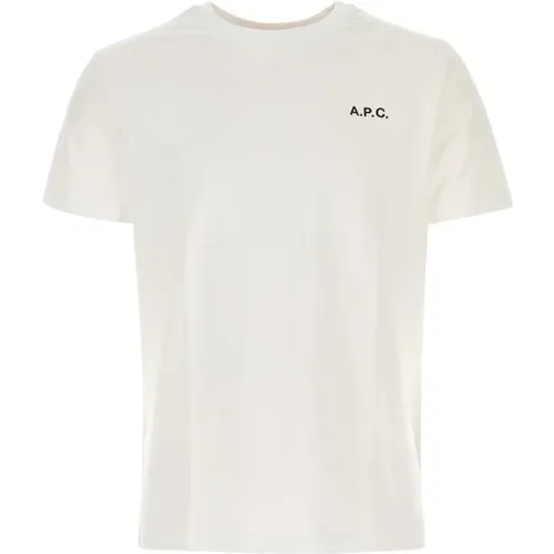 Klassisches Weißes Baumwoll-T-Shirt , Herren, Größe: S - A.p.c. - Modalova