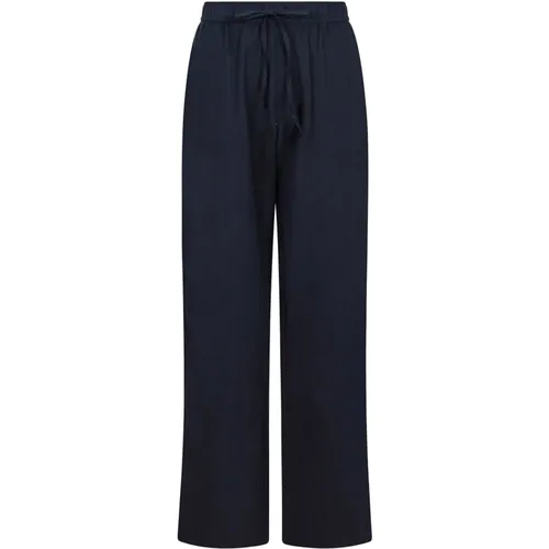 Relaxed Fit Linen Pants Navy , female, Sizes: XL - NEO NOIR - Modalova