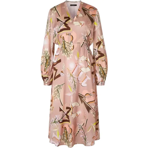 Floral Silk Satin Dress , female, Sizes: XL - Marc Cain - Modalova