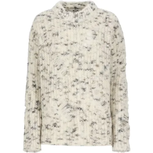 Grauer Alpaka Hochhals Pullover - MSGM - Modalova