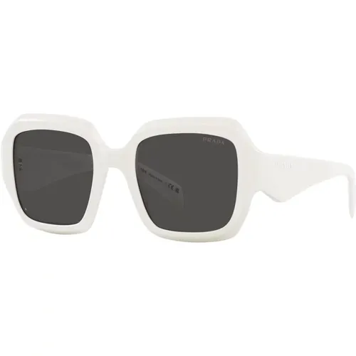 Dark Grey Sunglasses , female, Sizes: 53 MM - Prada - Modalova