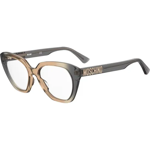Grey Ochre Shaded Eyewear Frames , unisex, Größe: 51 MM - Moschino - Modalova