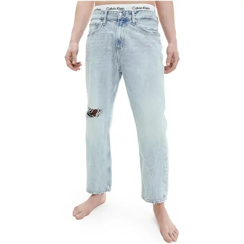 Herren Zerrissene Hellblaue Denim Jeans - Calvin Klein Jeans - Modalova
