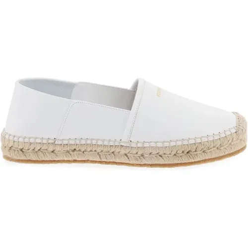 Leder Espadrilles mit Goldenem Logo , Damen, Größe: 38 1/2 EU - Salvatore Ferragamo - Modalova