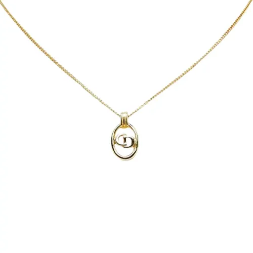 Pre-owned Gold necklaces , female, Sizes: ONE SIZE - Dior Vintage - Modalova