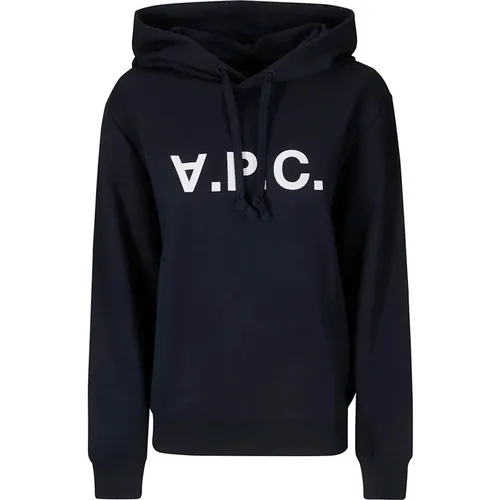 Hooded Sweatshirt with White Velvet Logo , female, Sizes: M, S, XS, L - A.p.c. - Modalova