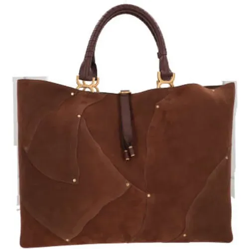 Leather Tote Bag with Studs , female, Sizes: ONE SIZE - Chloé - Modalova