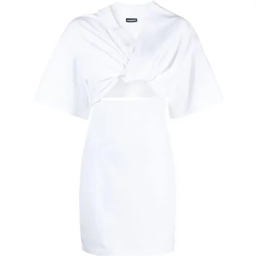 Weiße Cut-Out Minikleid , Damen, Größe: L - Jacquemus - Modalova