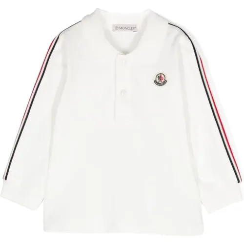 Weiße Polo-T-Shirt mit Logo-Patch - Moncler - Modalova