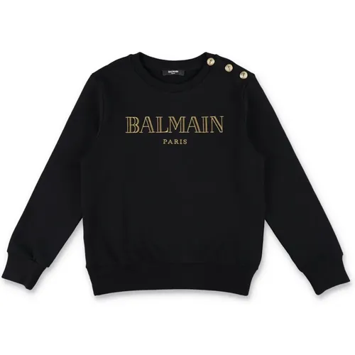 Schicke Schwarz/Gold Strickware Aw24 - Balmain - Modalova