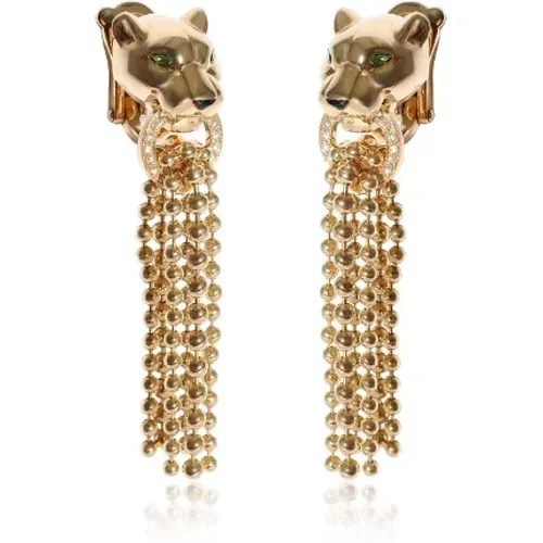 Pre-owned Gold earrings , female, Sizes: ONE SIZE - Cartier Vintage - Modalova