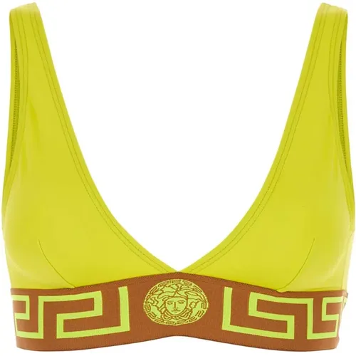 Neon Gelbes Bikini-Oberteil , Damen, Größe: S - Versace - Modalova