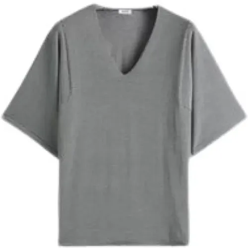 Striped V-Neck T-Shirt , female, Sizes: L, M, S - Aspesi - Modalova