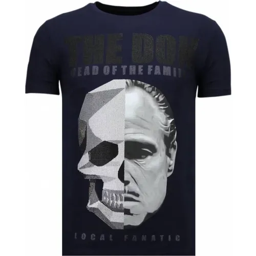 The Don Skull Rhinestone - Herren T-Shirt - 13-6238N - Local Fanatic - Modalova