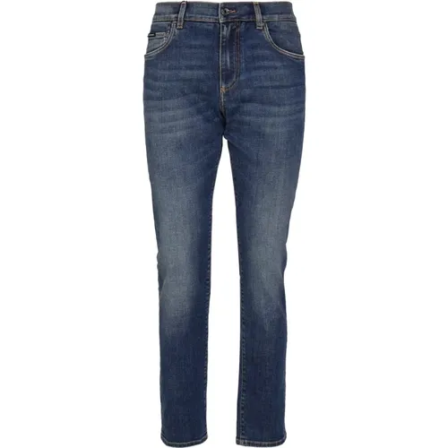 Slim-fit Jeans mit Klappenverschluss , Herren, Größe: 2XL - Dolce & Gabbana - Modalova