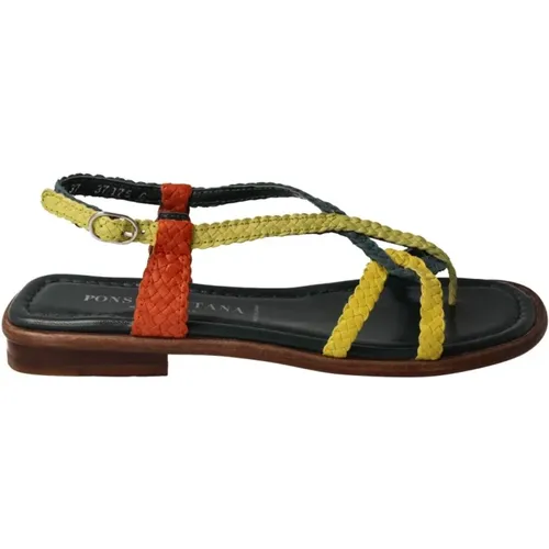 Handwoven Leather Sandal , female, Sizes: 4 UK, 7 UK, 5 UK, 3 UK - Pons Quintana - Modalova