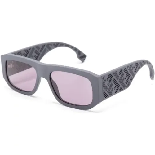 Stilvolle Graue Sonnenbrille mit Zubehör - Fendi - Modalova