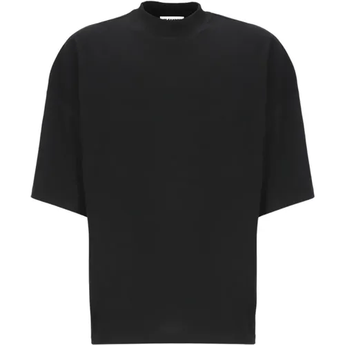 Schwarzes Oversize Baumwoll-T-Shirt für Männer - Jil Sander - Modalova