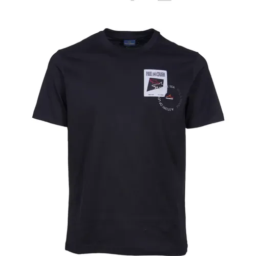 Crew-neck T-shirt with Logo , male, Sizes: S - PAUL & SHARK - Modalova