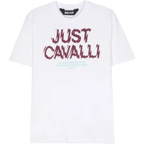 Weiße Grafik T-Shirts und Polos , Herren, Größe: XL - Just Cavalli - Modalova