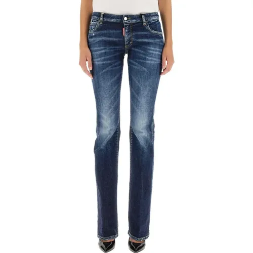 Flare Jeans mit Knopfverschluss , Damen, Größe: M - Dsquared2 - Modalova