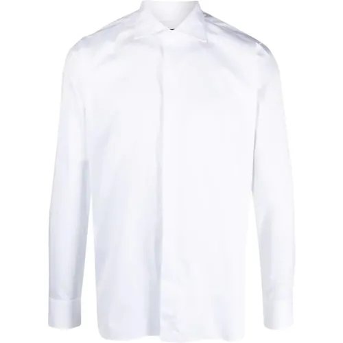 Erweitern Sie Ihre formelle Garderobe mit einem weißen Baumwollhemd - Tagliatore - Modalova