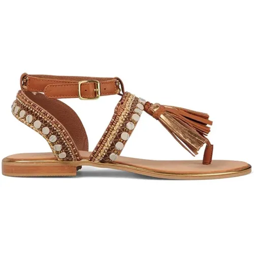 Fringed Toe Sandal , female, Sizes: 4 UK, 7 UK, 6 UK, 8 UK, 5 UK, 3 UK - Alma en Pena - Modalova